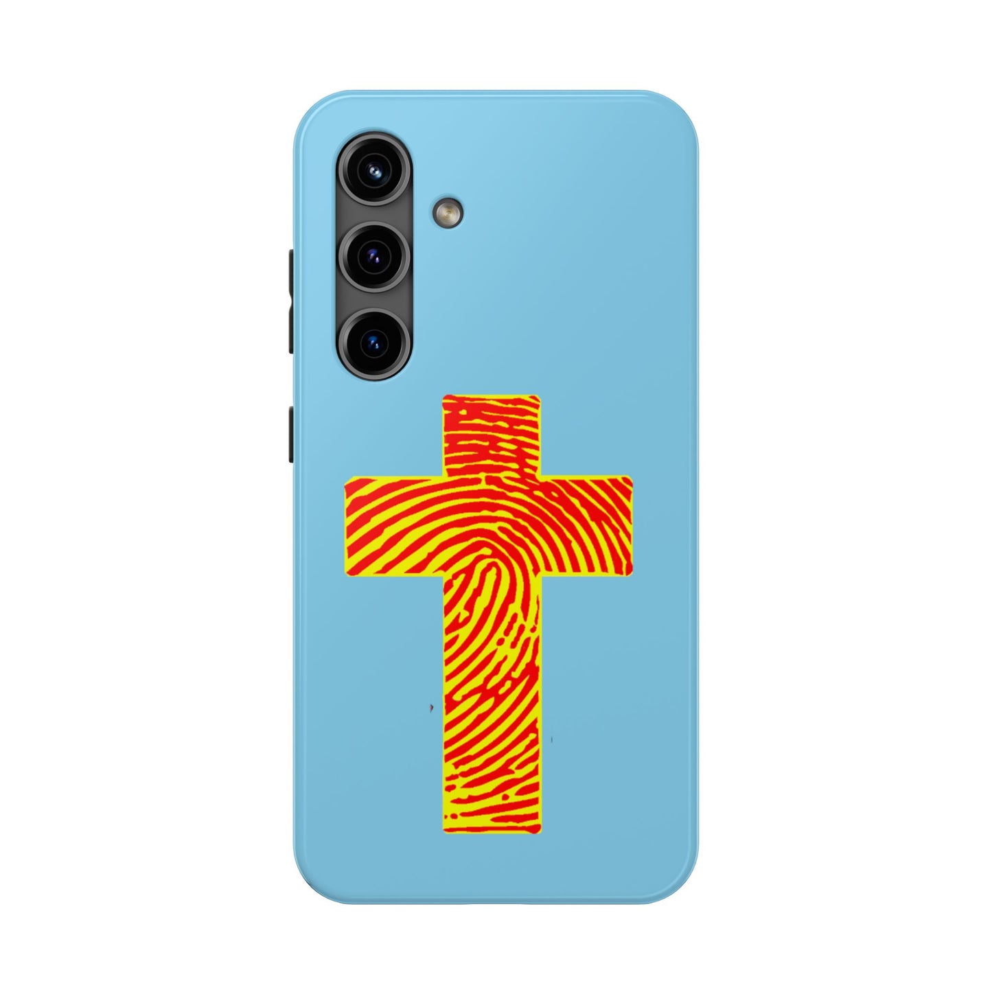 Vibrant Jesus Cross Phone Case, Tough Smartphone Cover, Christian Gift, Durable Phone Accessories, Unique Design, Faith-Based Protection
