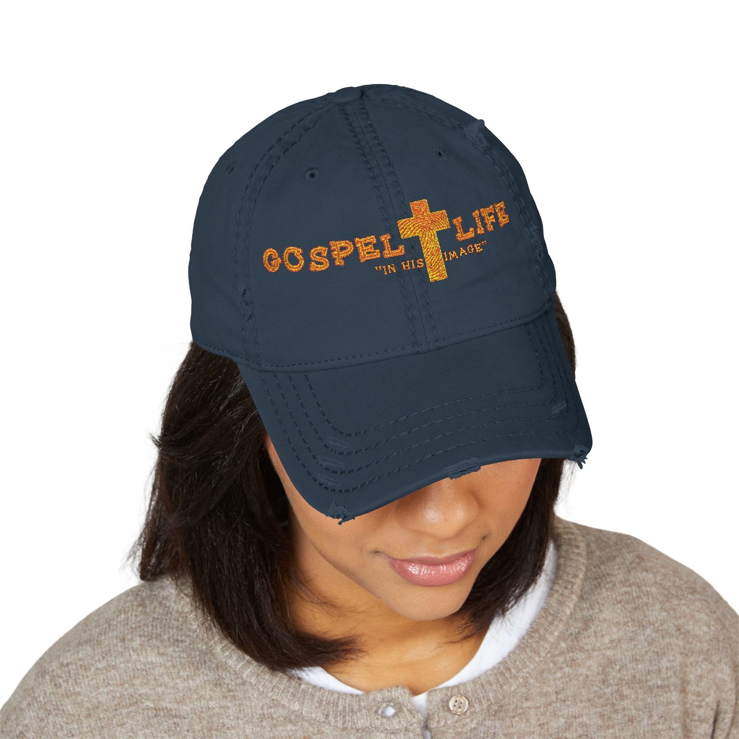 Distressed Embroidered Dad Hat, Casual Accessories, Faith-Based Gifts, Summer Fashion, Everyday Wear, Gospel Life Hat