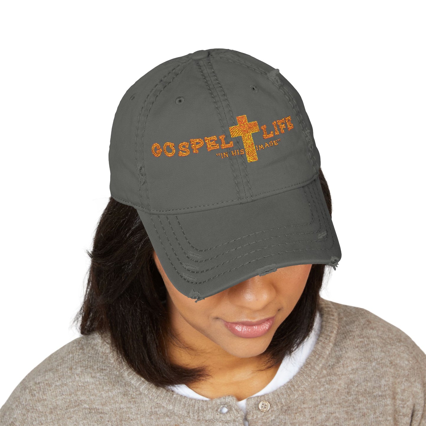 Distressed Embroidered Dad Hat, Casual Accessories, Faith-Based Gifts, Summer Fashion, Everyday Wear, Gospel Life Hat