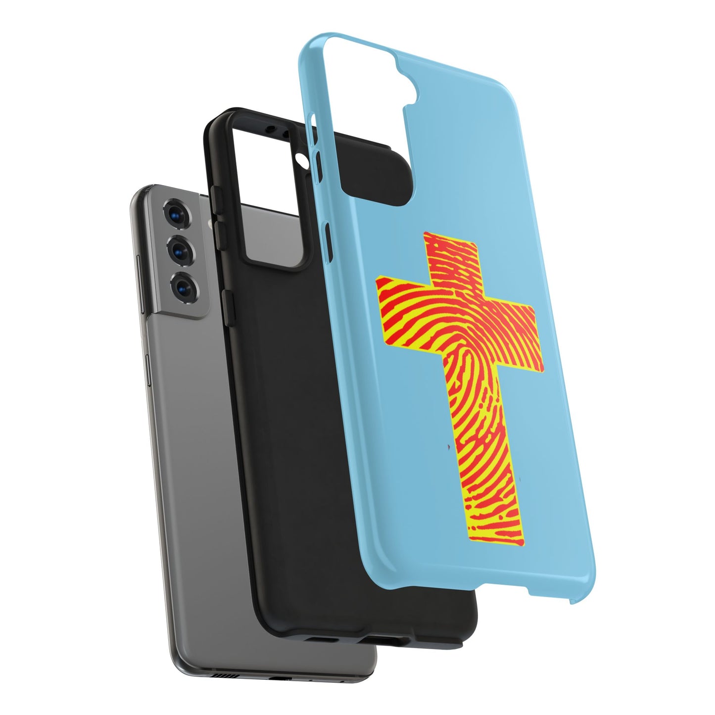 Vibrant Jesus Cross Phone Case, Tough Smartphone Cover, Christian Gift, Durable Phone Accessories, Unique Design, Faith-Based Protection