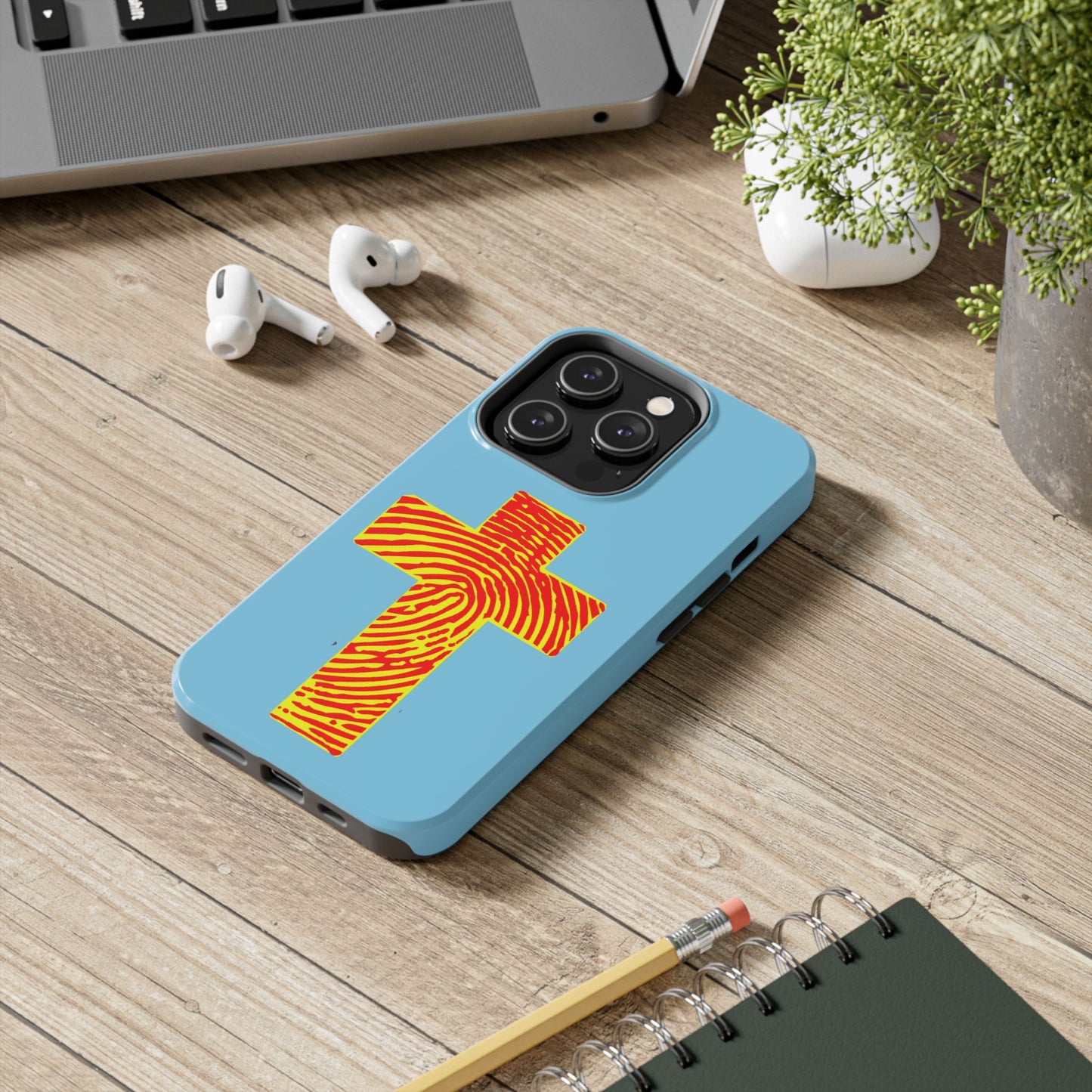 Vibrant Jesus Cross Phone Case, Tough Smartphone Cover, Christian Gift, Durable Phone Accessories, Unique Design, Faith-Based Protection