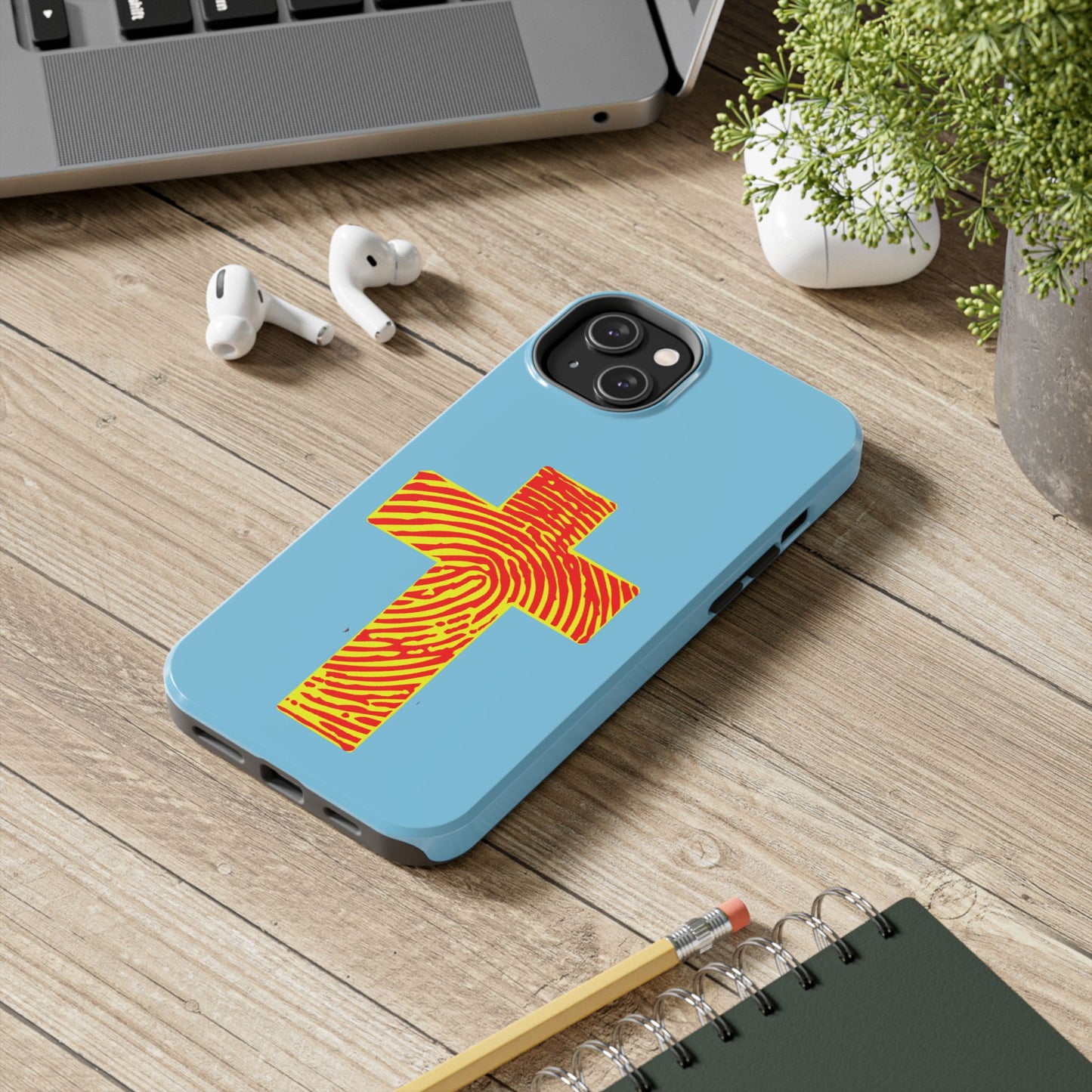 Vibrant Jesus Cross Phone Case, Tough Smartphone Cover, Christian Gift, Durable Phone Accessories, Unique Design, Faith-Based Protection