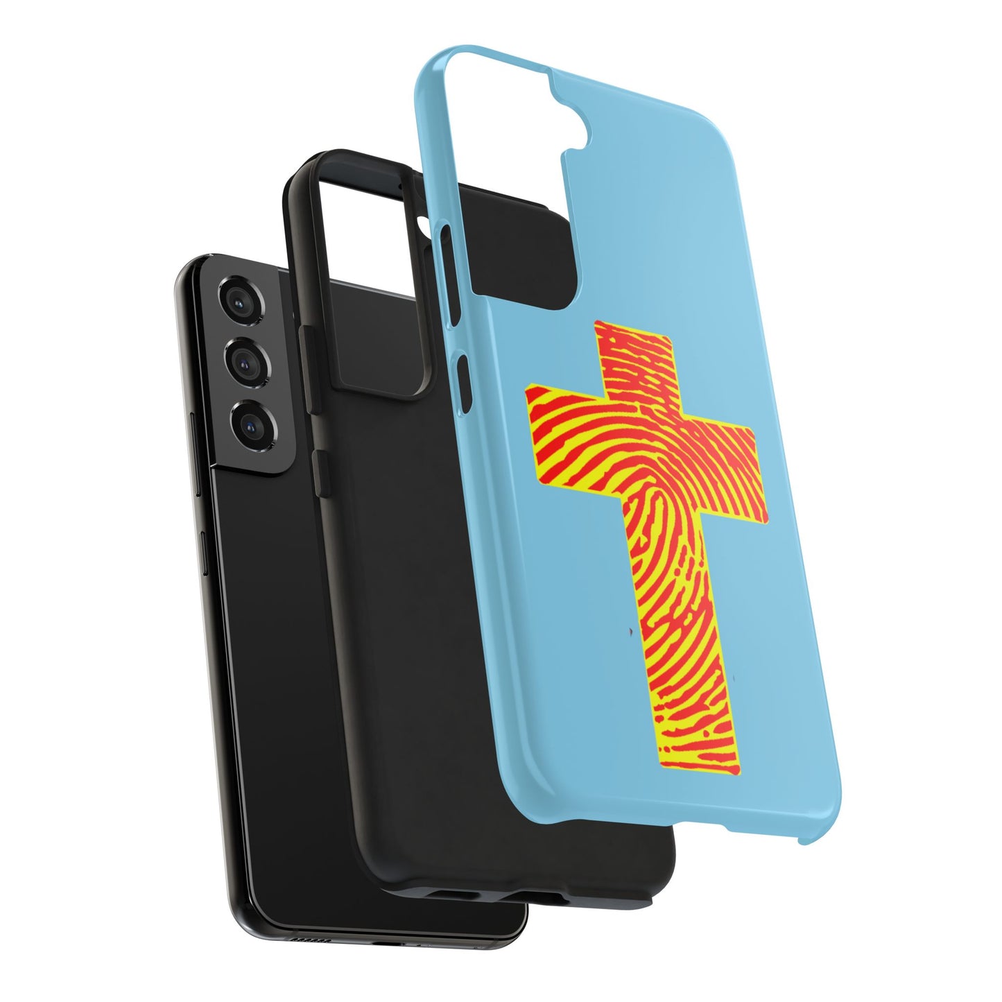 Vibrant Jesus Cross Phone Case, Tough Smartphone Cover, Christian Gift, Durable Phone Accessories, Unique Design, Faith-Based Protection