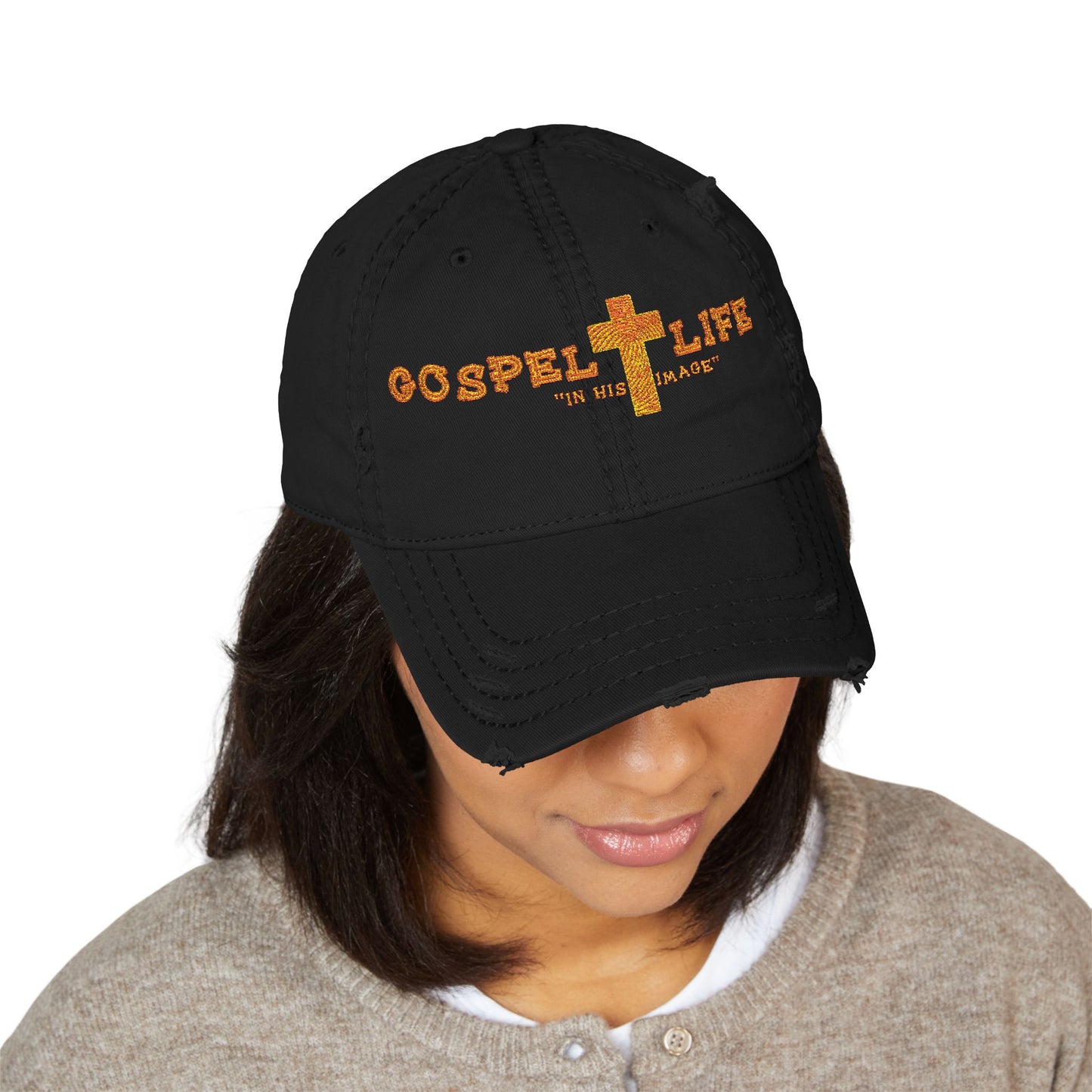 Distressed Embroidered Dad Hat, Casual Accessories, Faith-Based Gifts, Summer Fashion, Everyday Wear, Gospel Life Hat