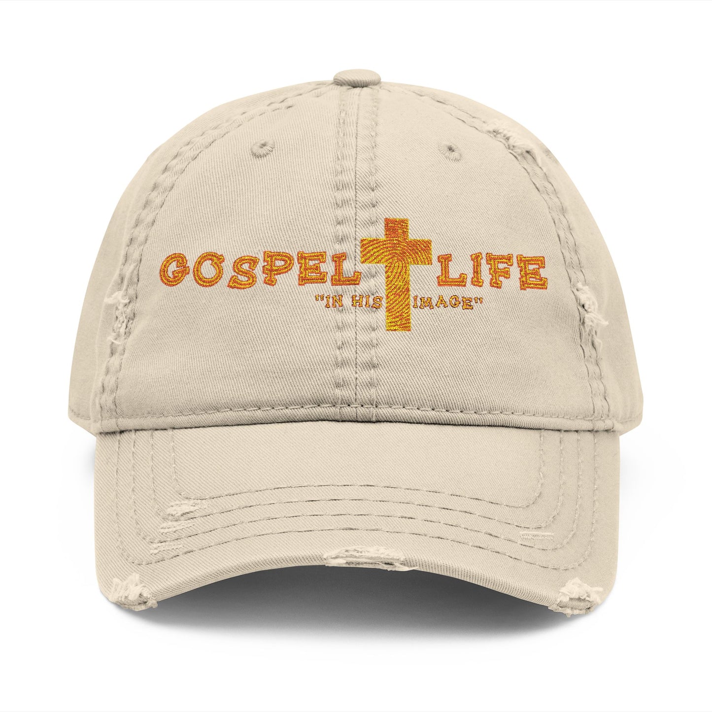 Distressed Embroidered Dad Hat, Casual Accessories, Faith-Based Gifts, Summer Fashion, Everyday Wear, Gospel Life Hat