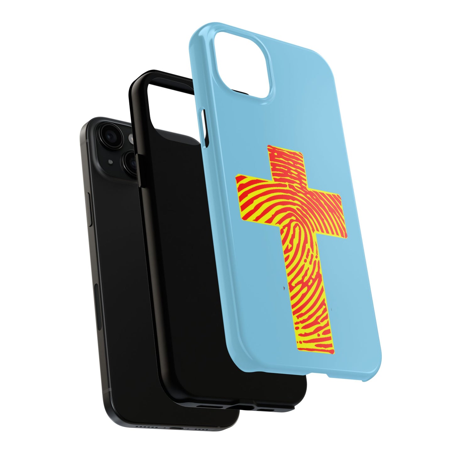 Vibrant Jesus Cross Phone Case, Tough Smartphone Cover, Christian Gift, Durable Phone Accessories, Unique Design, Faith-Based Protection