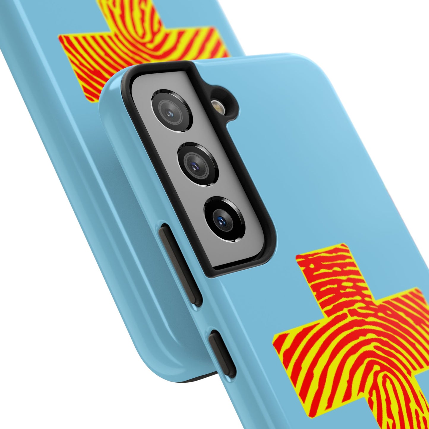 Vibrant Jesus Cross Phone Case, Tough Smartphone Cover, Christian Gift, Durable Phone Accessories, Unique Design, Faith-Based Protection