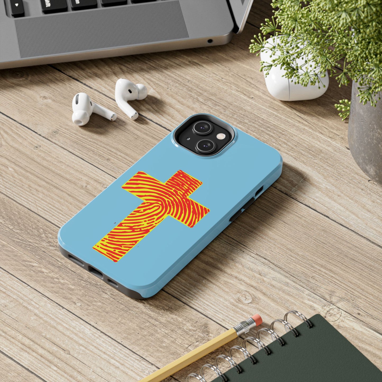 Vibrant Jesus Cross Phone Case, Tough Smartphone Cover, Christian Gift, Durable Phone Accessories, Unique Design, Faith-Based Protection