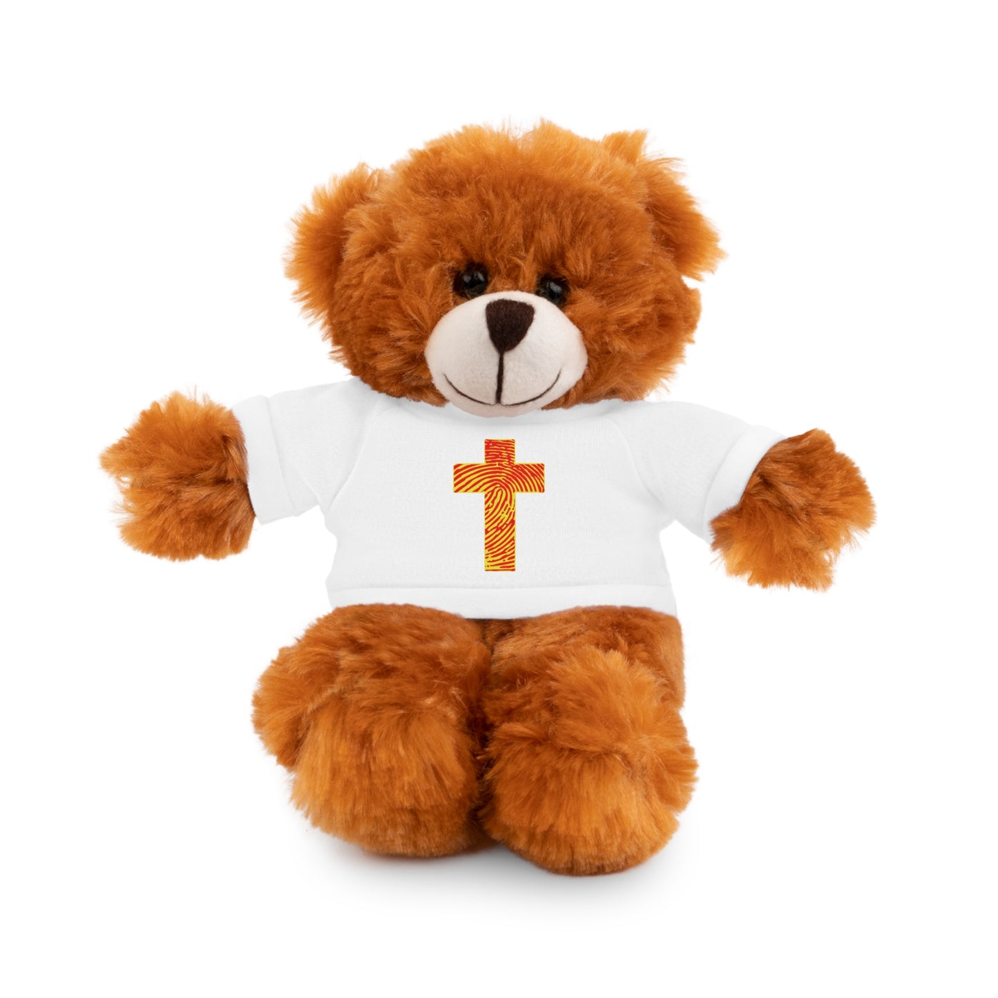 Teddy Bear with Tee, Christian Themed Stuffed Animal, Personalized Gift for Kids, Religious Snuggle Buddy, Baptism & Celebration Decor