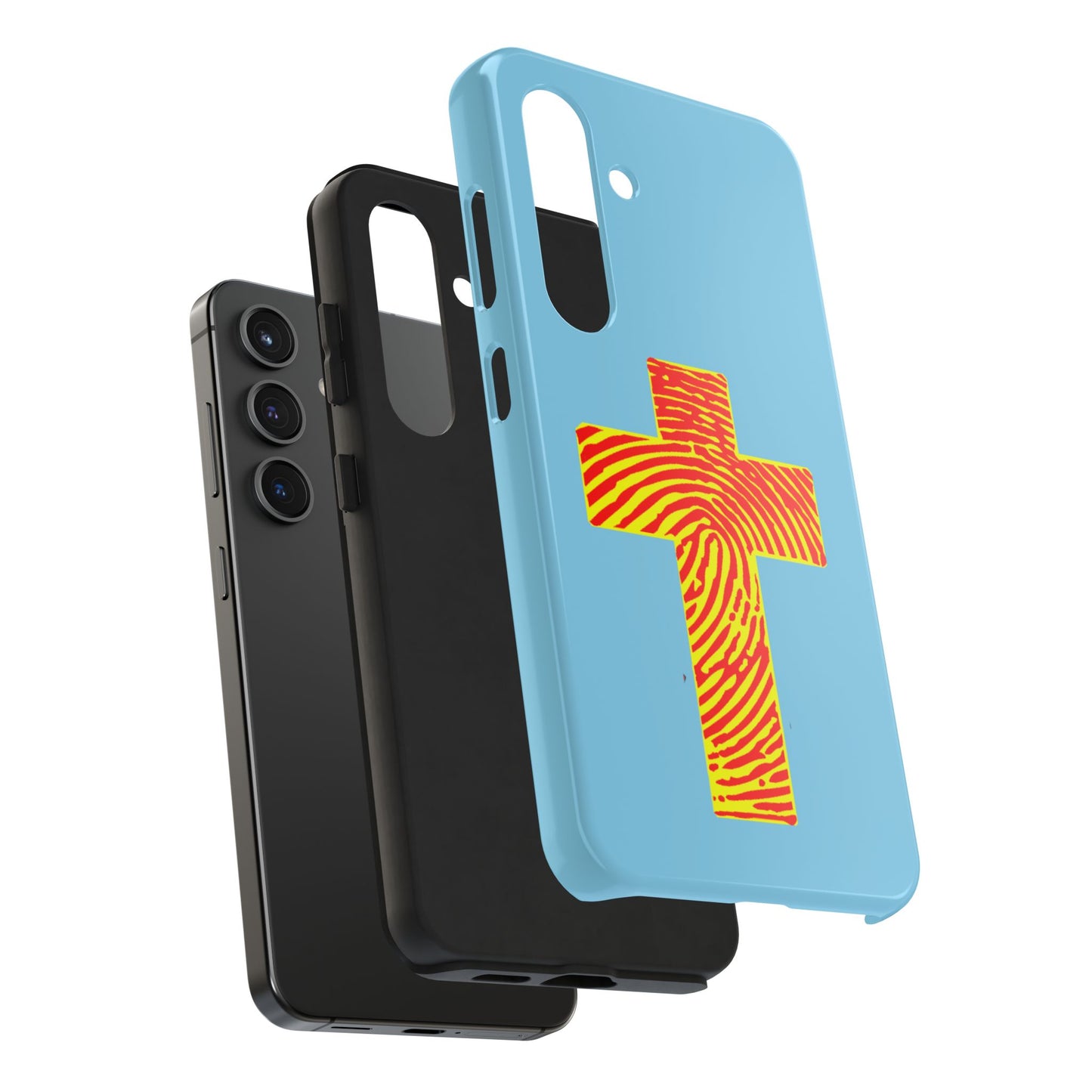 Vibrant Jesus Cross Phone Case, Tough Smartphone Cover, Christian Gift, Durable Phone Accessories, Unique Design, Faith-Based Protection