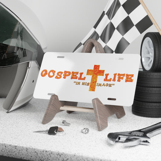 Gospel Life Vanity Plate - Christian Decor, Faith Gift, Personalized Car Plate, Home Art, Inspirational Sign