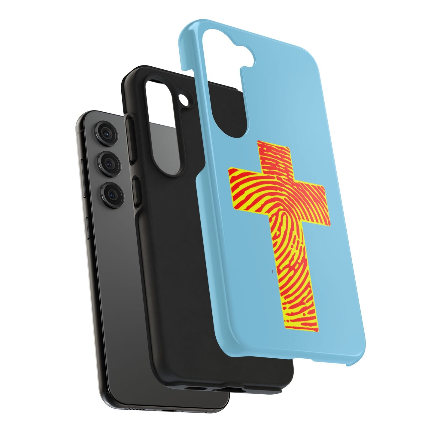 Vibrant Jesus Cross Phone Case, Tough Smartphone Cover, Christian Gift, Durable Phone Accessories, Unique Design, Faith-Based Protection