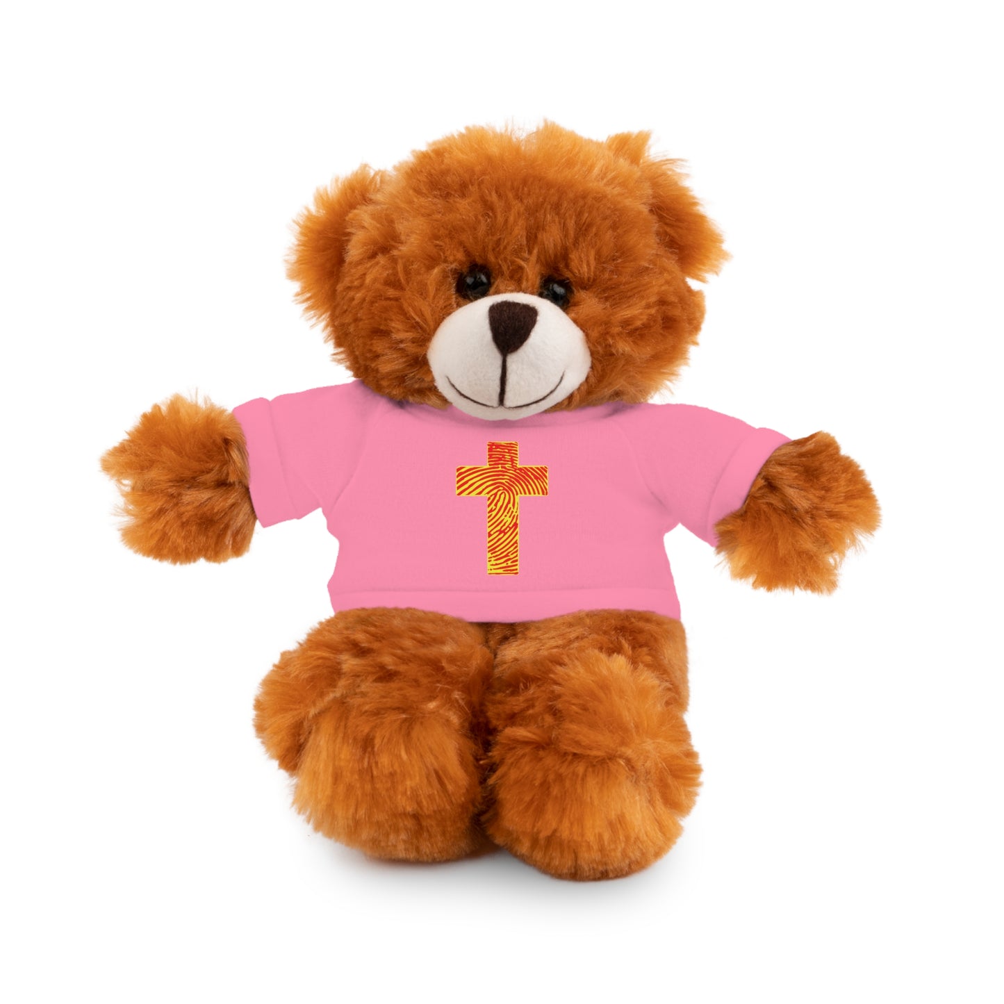 Teddy Bear with Tee, Christian Themed Stuffed Animal, Personalized Gift for Kids, Religious Snuggle Buddy, Baptism & Celebration Decor