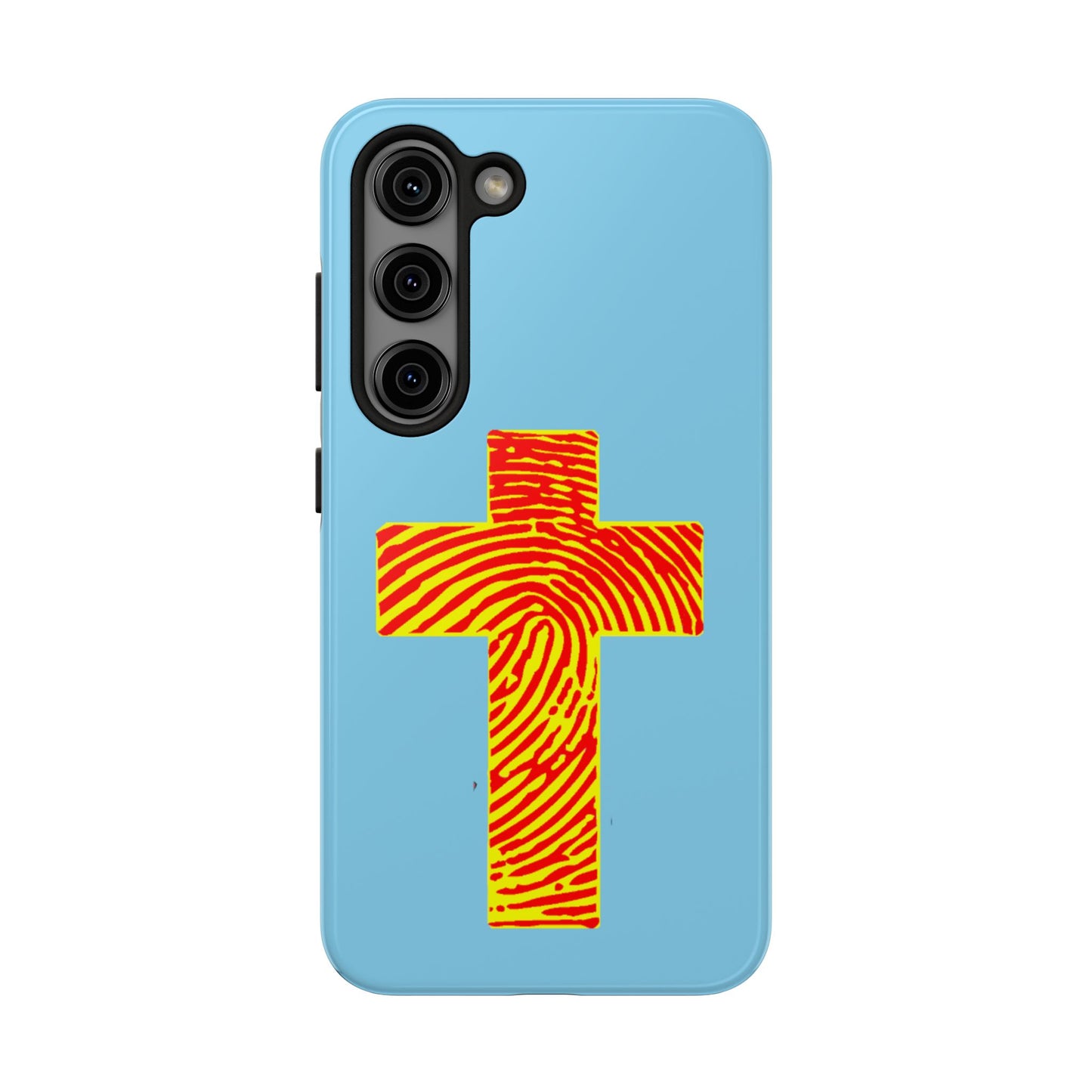 Vibrant Jesus Cross Phone Case, Tough Smartphone Cover, Christian Gift, Durable Phone Accessories, Unique Design, Faith-Based Protection