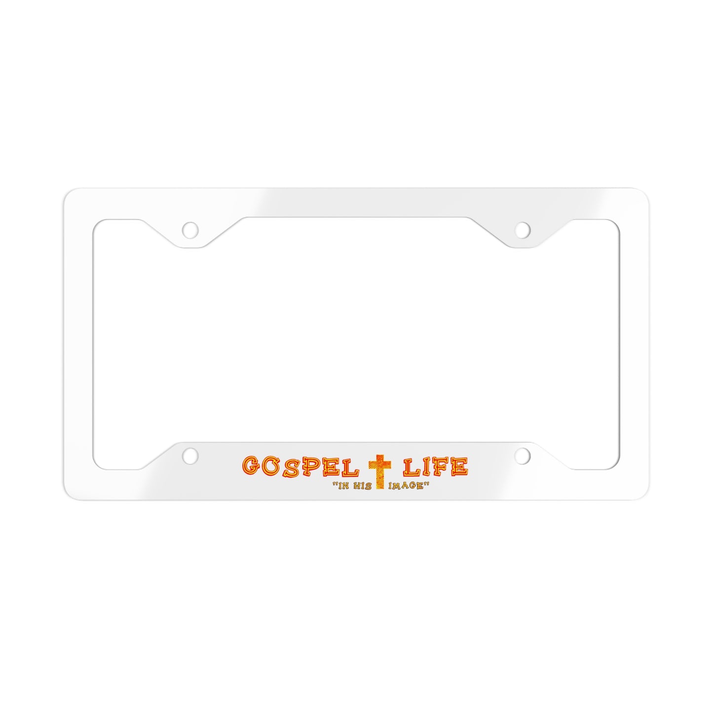 Gospel Life Metal License Plate Frame - Inspirational Car Accessory