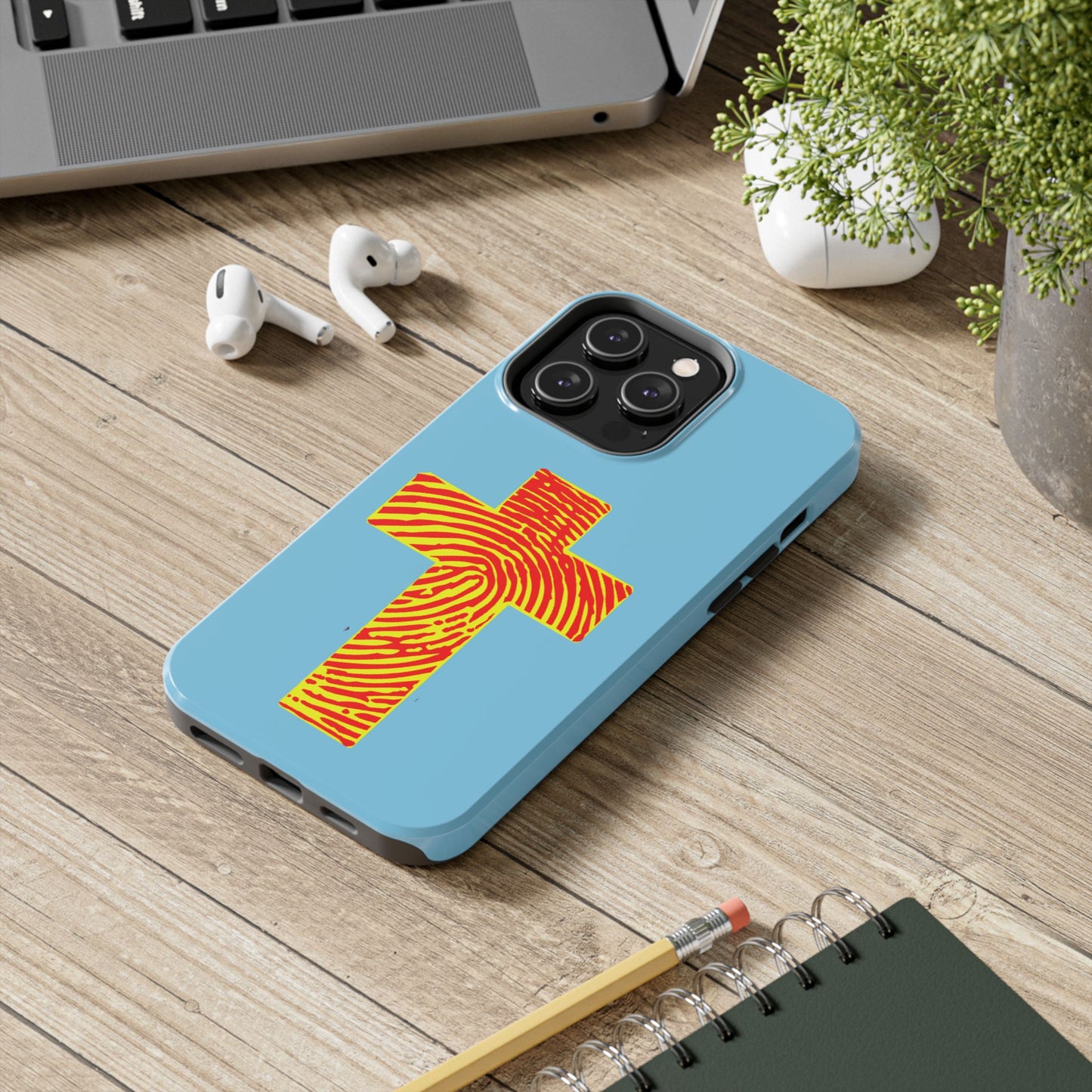 Vibrant Jesus Cross Phone Case, Tough Smartphone Cover, Christian Gift, Durable Phone Accessories, Unique Design, Faith-Based Protection
