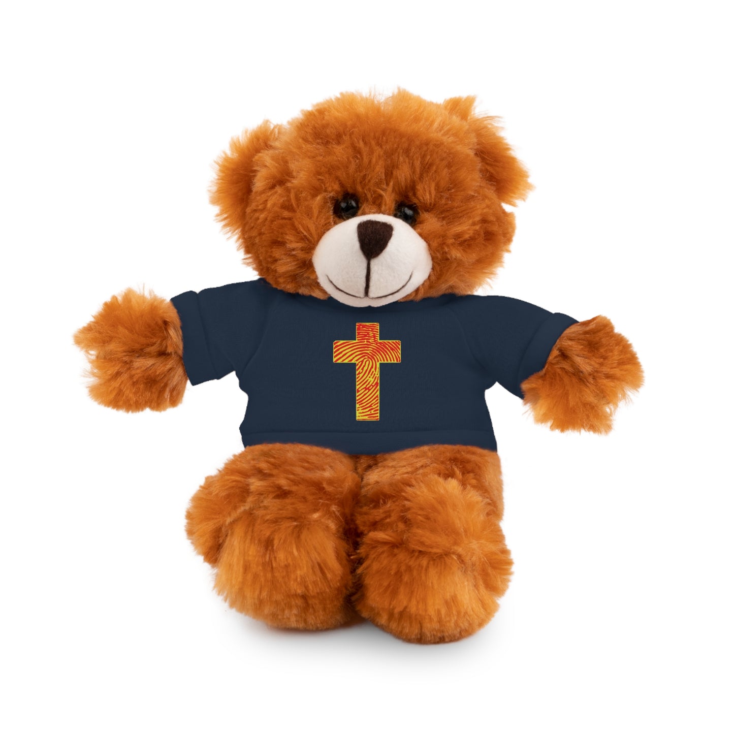 Teddy Bear with Tee, Christian Themed Stuffed Animal, Personalized Gift for Kids, Religious Snuggle Buddy, Baptism & Celebration Decor